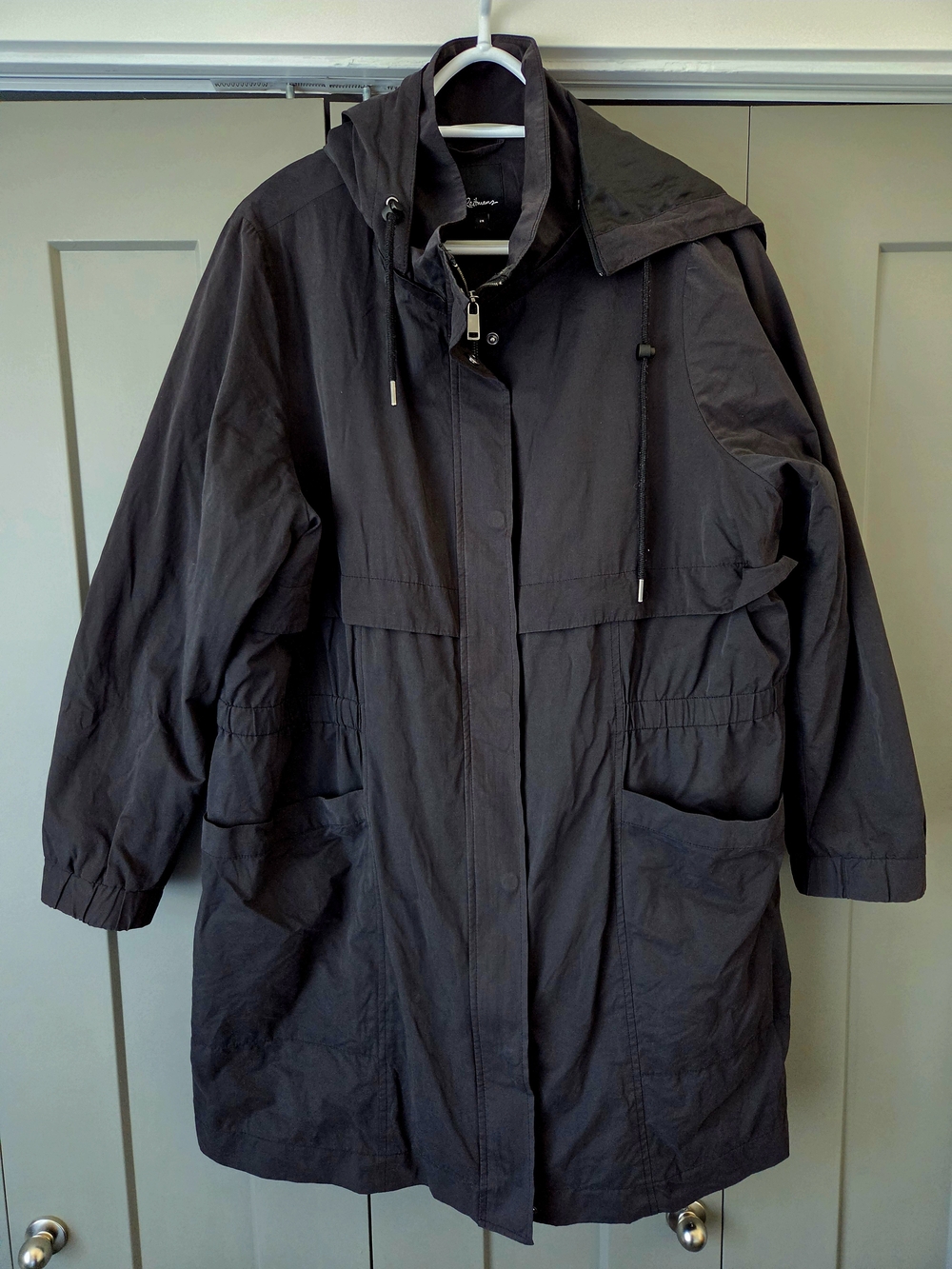Reitmans Black Hooded Rain Jacket